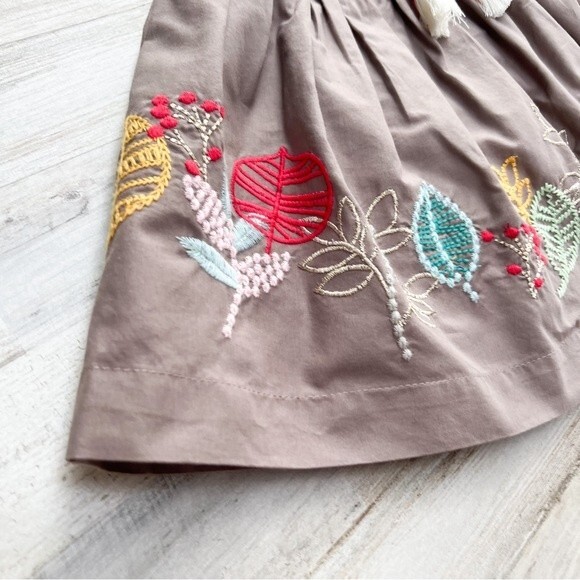 NWT Peek Skirt Girls 3T Boho Fall Embroidered Colorful Leaf Forest Woodland - Picture 6 of 10